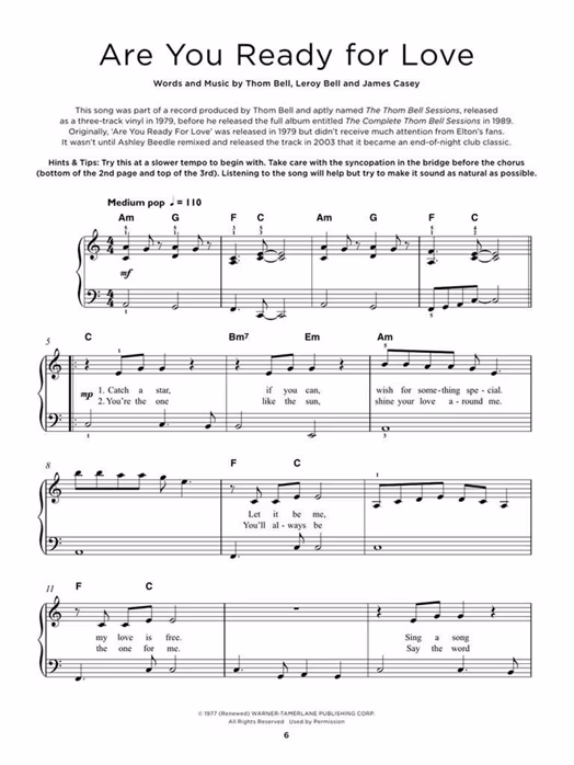 MS Really Easy Piano: 40 Elton John Songs - Klaviernoten