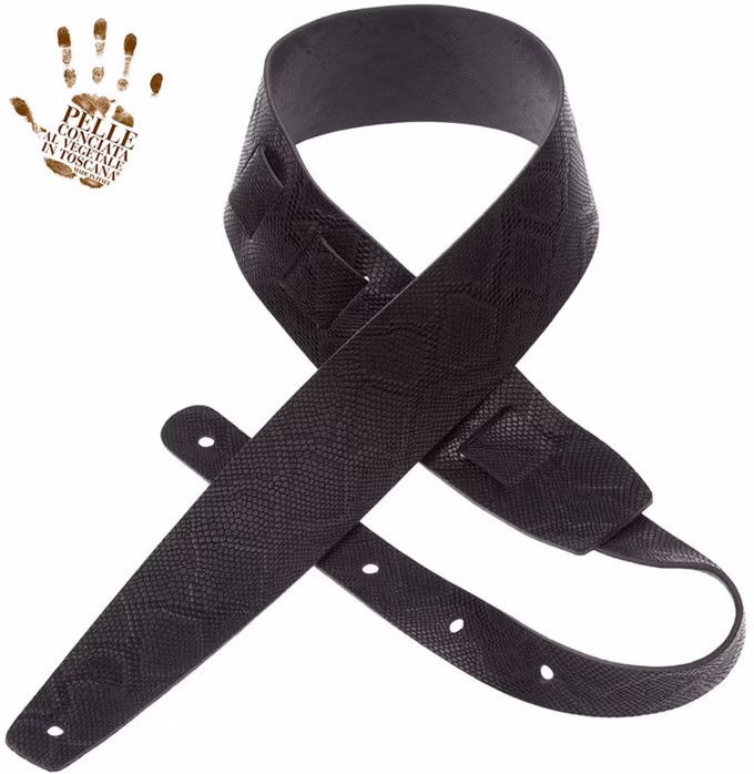 Magrabò Holes HC Embossed Snake Black 6 cm - Gitarrengurt