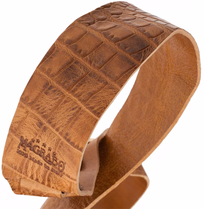 Magrabò Holes HC Embossed Cocco Pros Brown 6 cm - Gitarrengurt