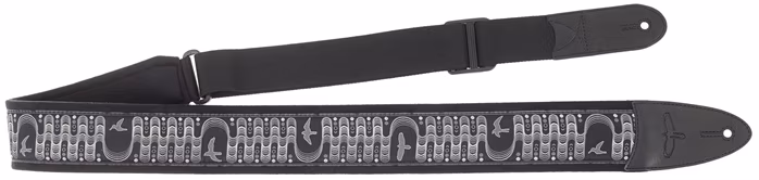 PRS 2.4" Padded Guitar Strap w/FLASH, Custom Jacquard Birds Wavelength, Charcoal - Gitarrengurt