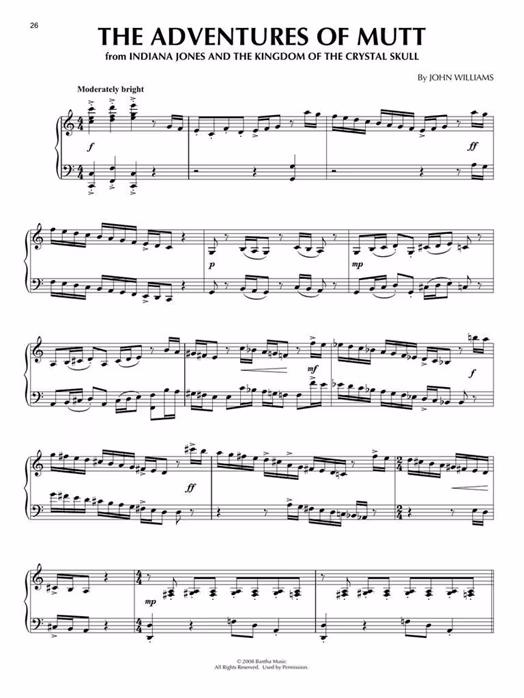 MS Indiana Jones Piano Solo Collection - Klaviernoten