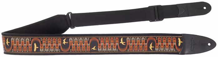 PRS 2.4" Padded Guitar Strap w/FLASH, Custom Jacquard Birds Wavelength, Yellow - Gitarrengurt
