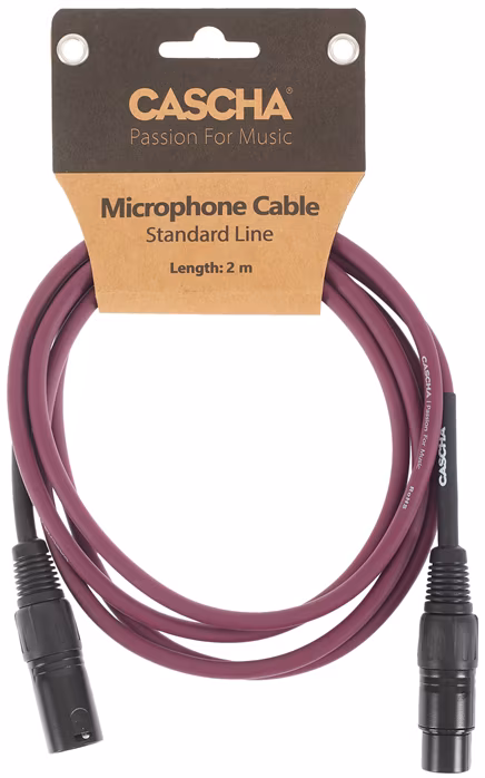 Cascha Standard Line Mic Cable Purple 2m - Mikrofonkabel