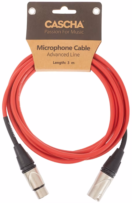 Cascha Advanced Line Mic Cable Red 3m - Mikrofonkabel
