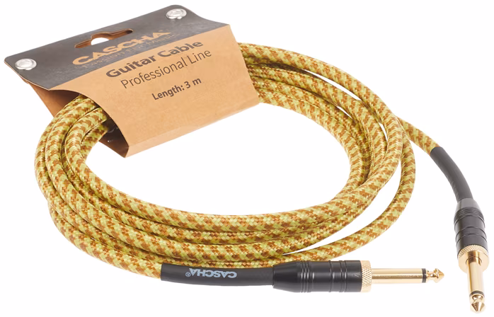 Cascha Professional Line Guitar Cable, Straight, Tweed Natural, 3 m - Instrumentenkabel