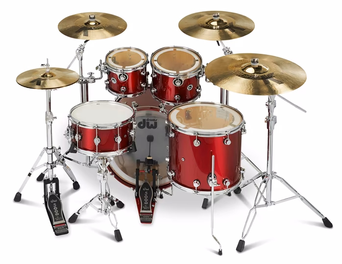 DWe 5-Piece Black Cherry Metallic Lacquer Kit - Elektroakustisches Schlagzeug