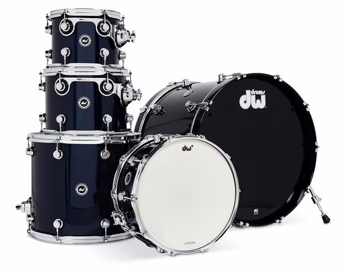 DWe 5-Piece Midnight Blue Metallic Lacquer Shell Kit - Elektroakustisches Schlagzeug