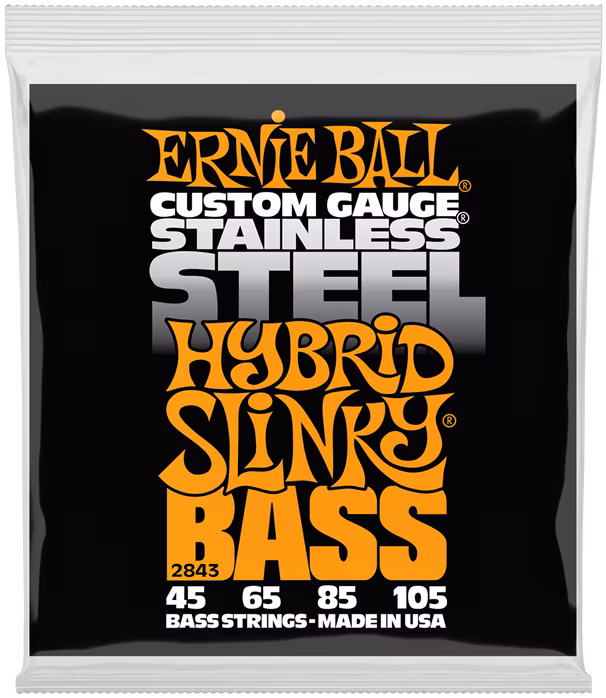 Ernie Ball 2843 Hybrid Slinky Stainless Steel Electric Bass 45-105 - Basssaiten