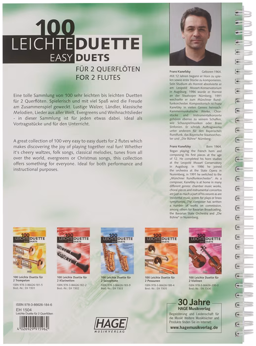 MS 100 Easy duets for 2 transverse flutes - Noten für Querflöte
