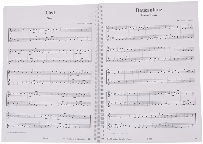 MS 100 Easy duets for 2 transverse flutes - Noten für Querflöte