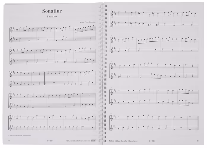 MS 100 Easy Duets for 2 Saxophones - Altsaxophon-Noten