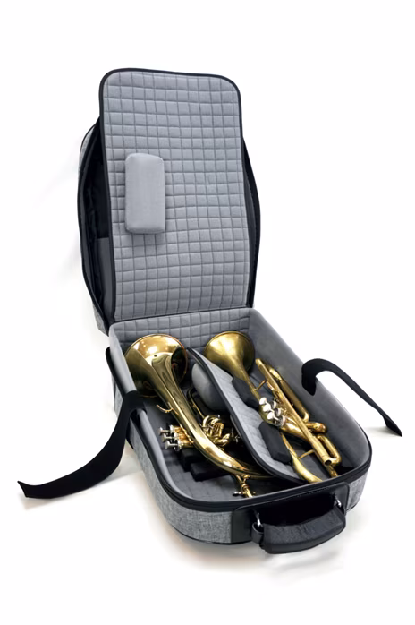 Marcus Bonna Backpack Bag With Room For Piston Trumpet and Flugelhorn model MB, Black Nylon - Case für Trompete und Flügelhorn