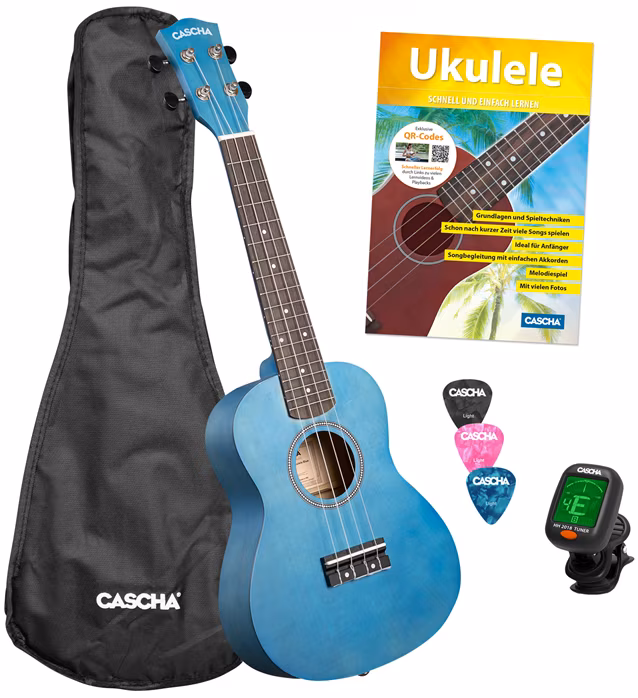 Cascha CUC103S Concert Linden Blue - Akustische Ukulele