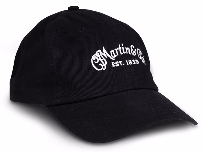 Martin Cotton Baseball Cap Black/White Logo - Baseballcap