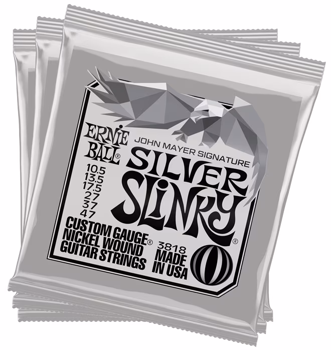 Ernie Ball John Mayer Silver Slinky 3-pack Tin - Saiten für E-Gitarre