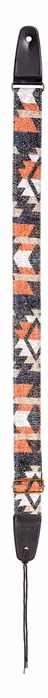 Bespeco Vintage-style Strap Black Pattern Wool/Polyester Metal Buckle - Gitarrengurt