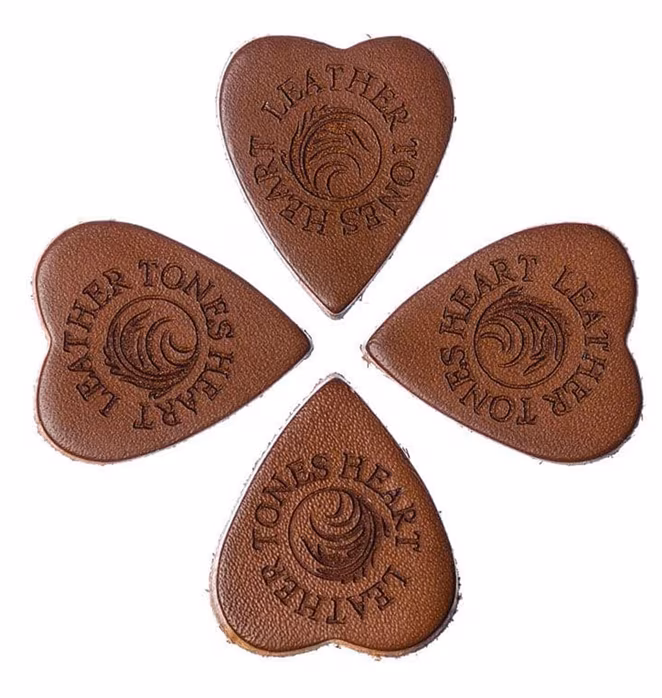 Timber Tones Leather Tones Heart Brown Leather 4-Pack - Plektren