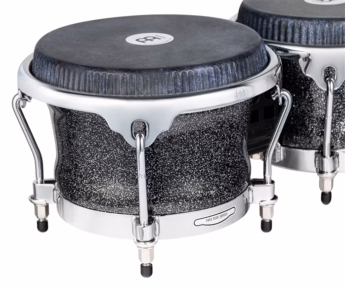 Meinl Artist Series Bongo Diego Galé, REMO® Black Calfskin Skyndeep Heads - 7" & 8 1/2" Midnight Star - Bongos