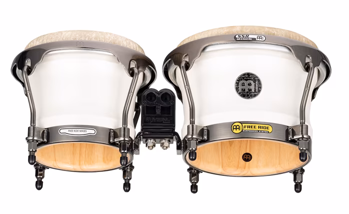 Meinl Artist Series Bongo Roberto Serrano, REMO® Fiberskyn Heads - 7" & 8 1/2" Pearl White - Bongos