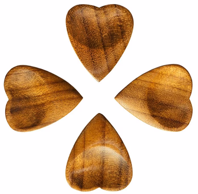 Timber Tones Heart Tones Indian Teak 4-Pack - Plektren