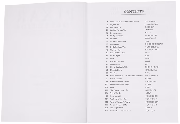 MS Pixar Collection for Big-Note Piano - Klaviernoten