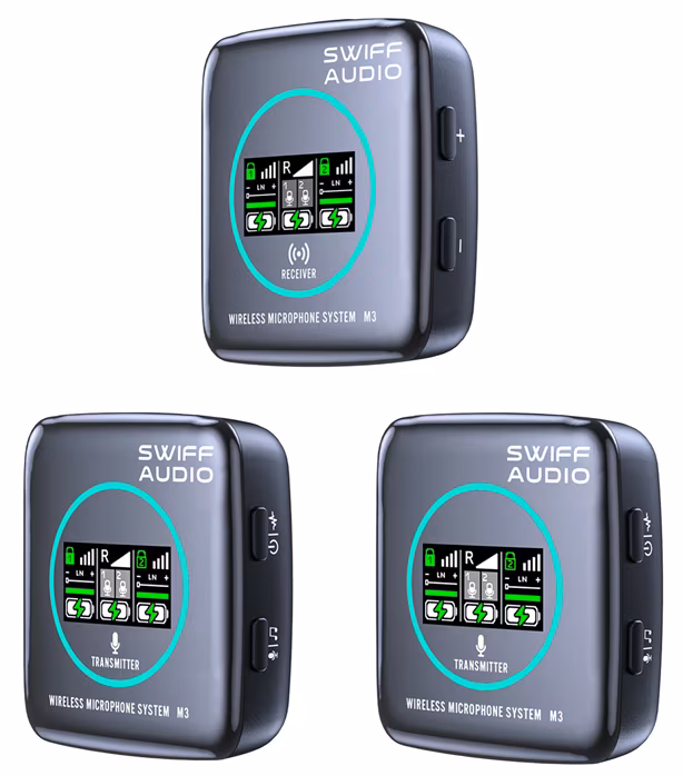 Swiff M3 PRO Wireles Microphone System - Wireless-Reportage-Set mit Mikrofon