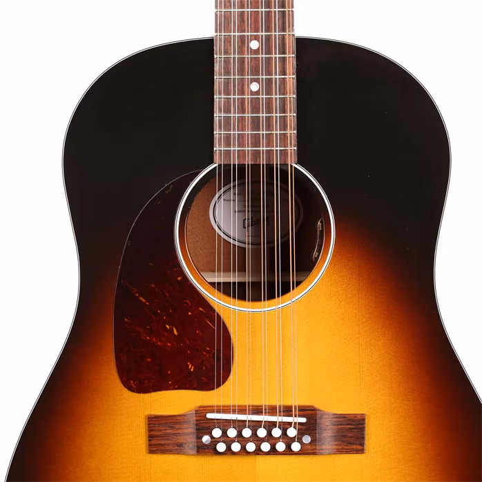 Gibson J-45 Standard 12-String LH Vintage Sunburst - Linkshänder zwölfsaitige elektroakustische Gitarre