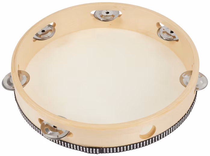 PP World Percussion Wooden Tambourine ~ 25cm Natural - Tamburin