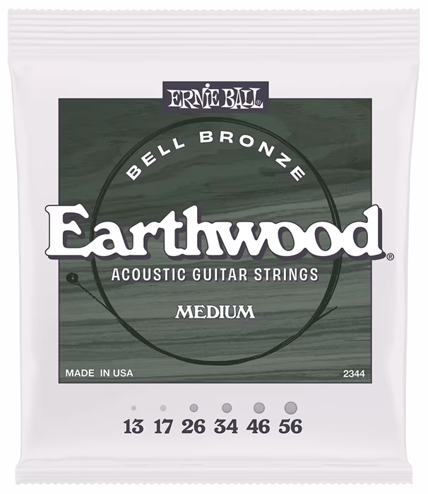 Ernie Ball Medium Earthwood Bell Bronze Acoustic 13-56 - Stahlseiten für akustische Gitarre