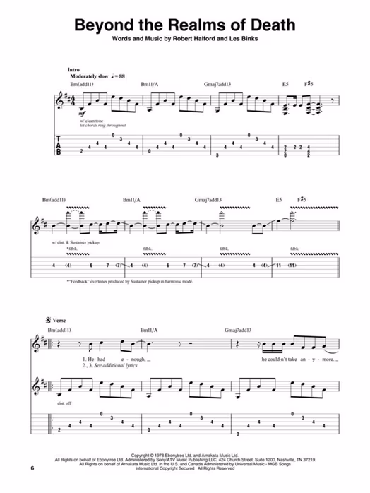 MS Judas Priest - Gitarrennoten
