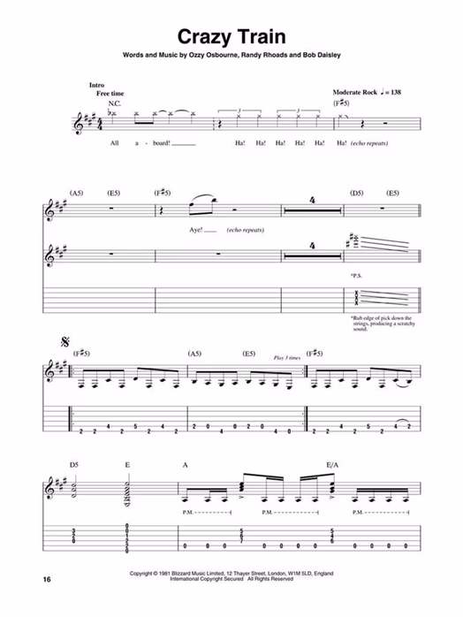 MS Ozzy Osbourne - Gitarrennoten