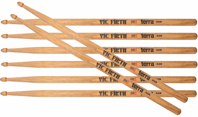 Vic Firth Extreme 5B Terra Series Pack - Vergünstigtes Hickory-Trommelstöcke-Set