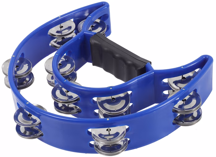 Cega Double Row Tambourine Blue - Tamburin