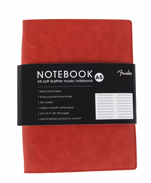 Fender Vegan Leather Music Note Book Dakota Red - Notenheft