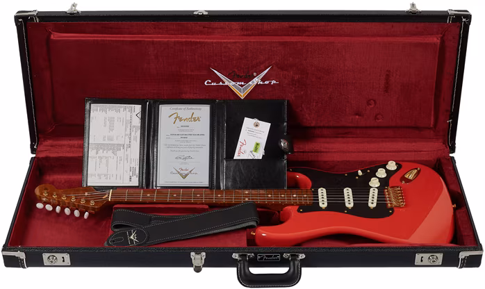 Fender Custom Shop American Custom Stratocaster NOS MN Aged Fiesta Red - E-Gitarre