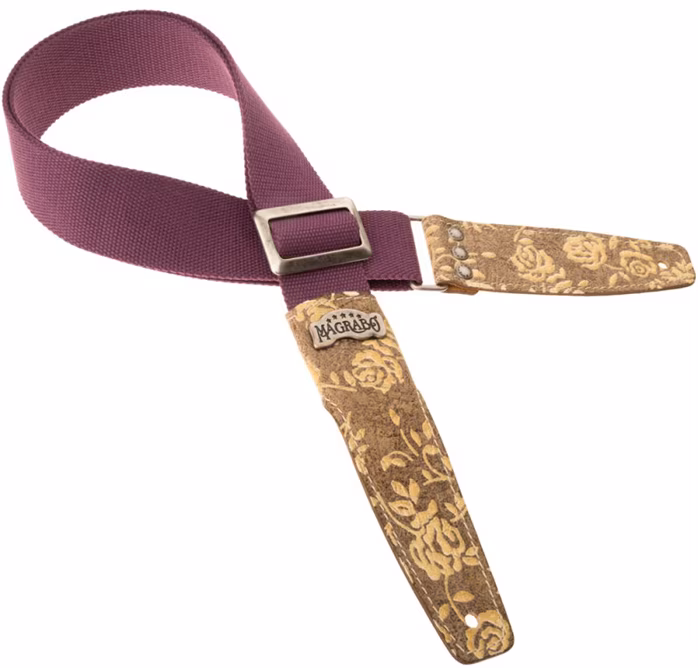 Magrabò Stripe SS Cotton Plum / Rosa Bianca 5 cm - Gitarrengurt