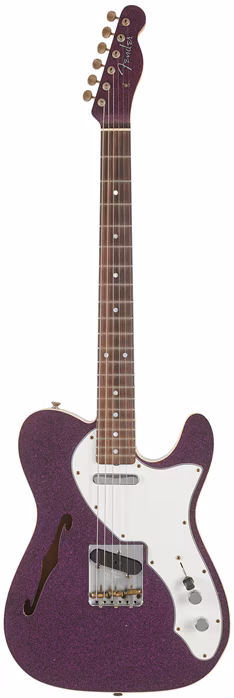 Fender Custom Shop 60 Telecaster Custom Thinline JRN Relic Aged Magenta Sparkle - E-Gitarre