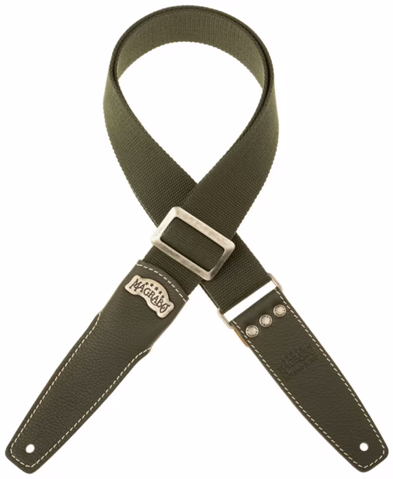 Magrabò Stripe SS Cotton Dark Green / Dark Green 5 cm - Gitarrengurt