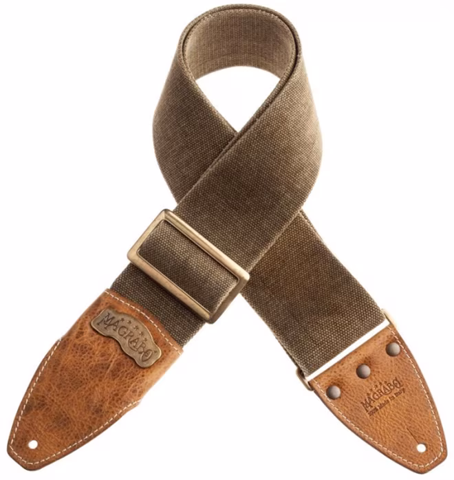 Magrabò Stripe SS Cotton Washed Olive Green / Aged 959 8 cm - Gitarrengurt