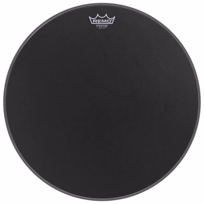 Remo 20" Powerstroke 3 Black Suede - Fell für Basstrommel