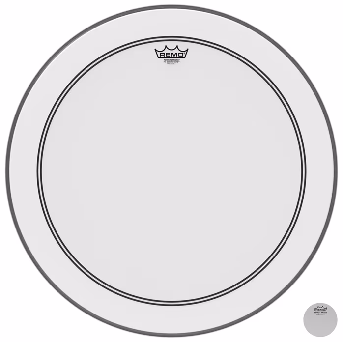 Remo 24" Powerstroke 3 Smooth white - Fell für Basstrommel
