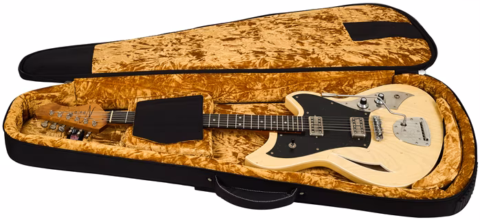 Novo Miris J Custom Blonde Bakelite Guard Ebony Fingerboard Lollartrons - E-Gitarre