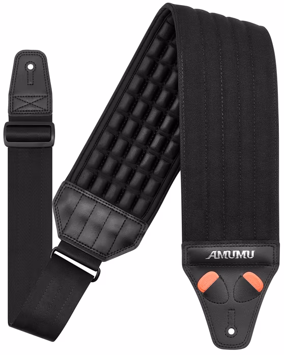 Amumu AirCell Bass Strap Black Extra Long - Gitarrengurt