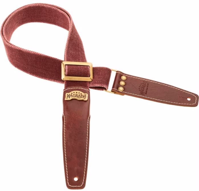 Magrabò Stripe SS Cotton Washed Bordeaux / Tosca 5 cm - Gitarrengurt