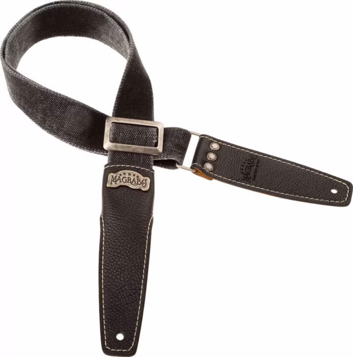 Magrabò Stripe SS Cotton Washed Black / Black 5 cm - Gitarrengurt