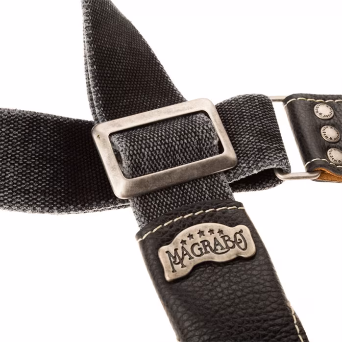 Magrabò Stripe SS Cotton Washed Black / Black 5 cm - Gitarrengurt