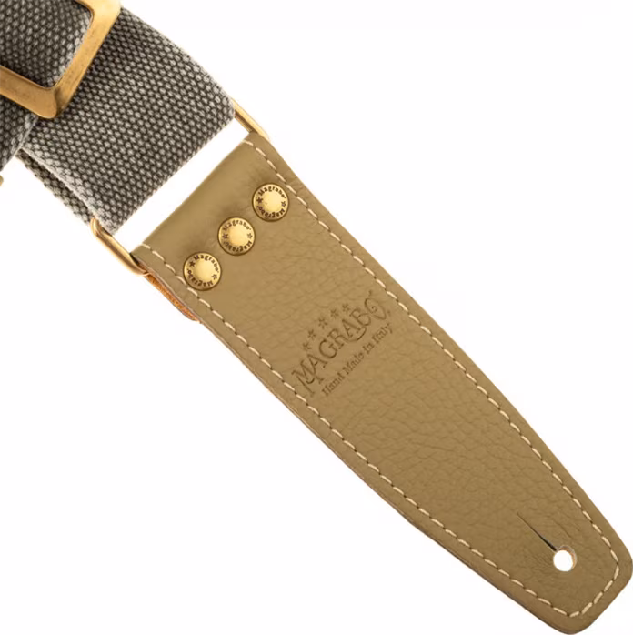Magrabò Stripe SS Cotton Washed Grey / Pistachio 5 cm - Gitarrengurt
