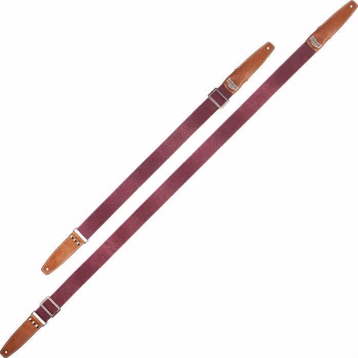 Magrabò Stripe SS Cotton Washed Bordeaux / Washed Brown 5 cm - Gitarrengurt