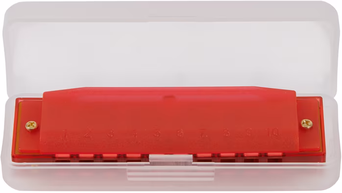 Hohner Translucent Harp C, red, hardcase - Mundharmonika