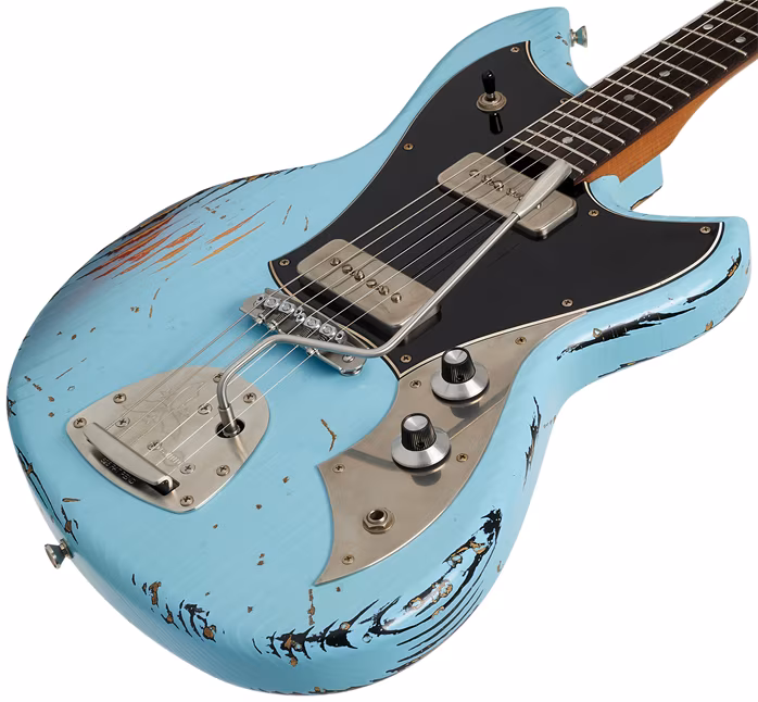 Novo Serus J Daphne Blue over '64 3-Tone Burst NAMM 26 - E-Gitarre